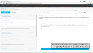 Echo360 Q&A Section: TA answers questions during class
